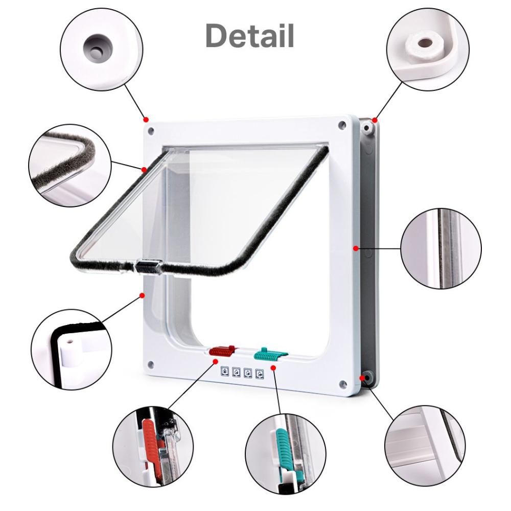 Design Freely 4 Sizes ABS Material With Security Lock Cat Door Dog Gates Pet Supplies Flap Door