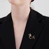 Women Brooch Hollow Design Smooth Polish Puppy Shape Lapel Pin Zinc Alloy Multi-Purpose Badge Scarf Shawl Bag Accessory