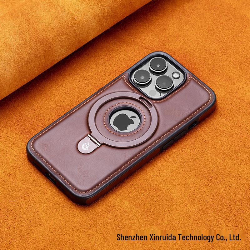 

Magnetic Bracket Leather Phone Case for Apple iPhone 17 Pro Max - High-end Drop-Proof Protection 14