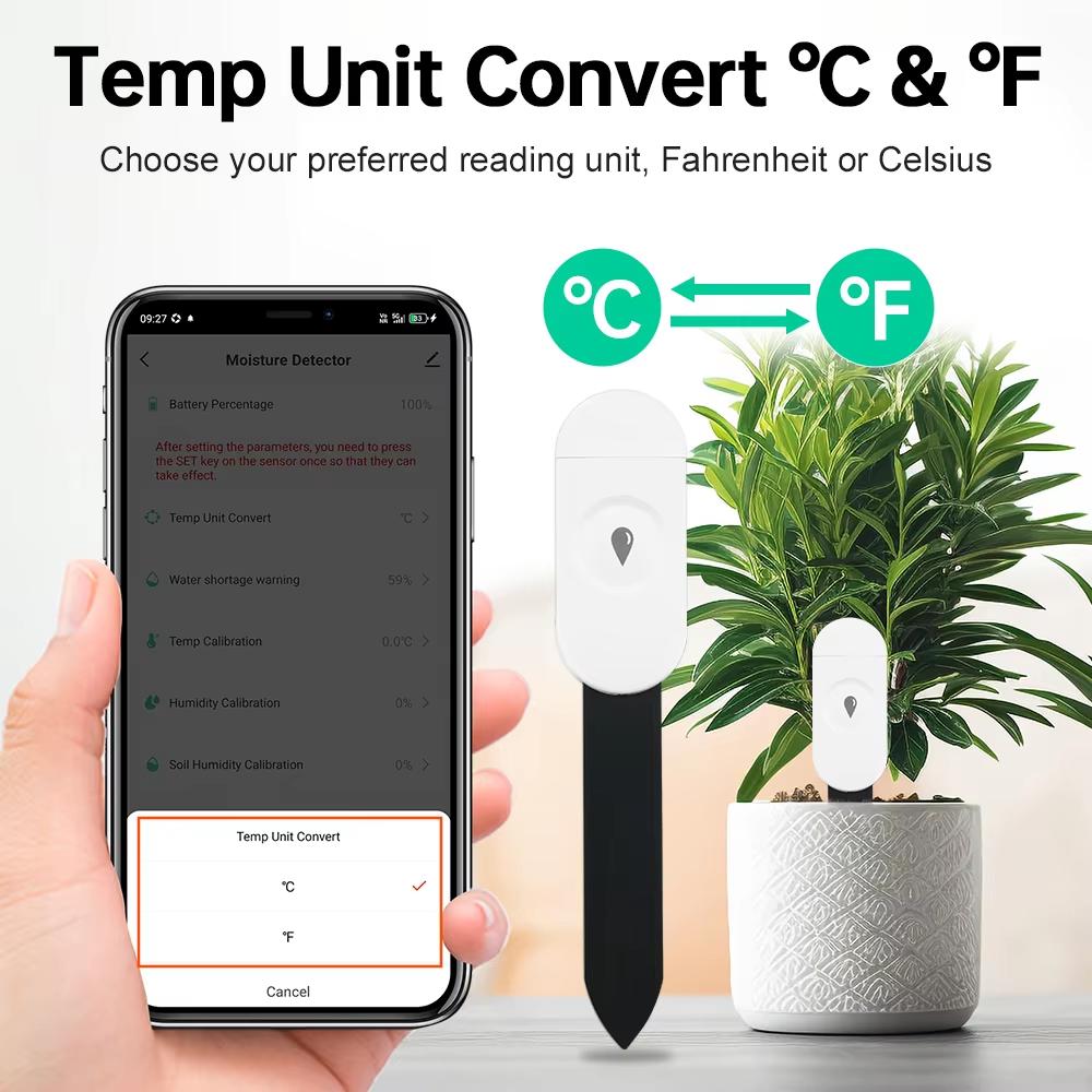 Tuya Smart Zigbee Soil Moisture Sensor Temperature Humidity Soil Tester Moisture Real Time Monitor Support Z2M in Home Assistant