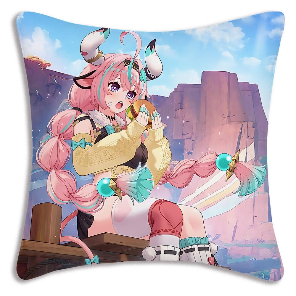 Hot Anime Genshin For V-Varesa Pillow Covers Cartoon Sofa Decorative Home Double-sided Printing Short Plush Cute Cushion Cover