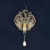 Women Brooch Sparkling Rhinestones Faux Pearl Phoenix Shape Lapel Pin Suits Coats Bags Scarves Badge Versatile Accessory