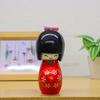 Castle Enterprises Wooden Kokeshi Dolls Set of 12 (Large), 14cm, Red, (Japanese Souvenir, Festival/Event/Children's Party/Street Stall/Fair)
