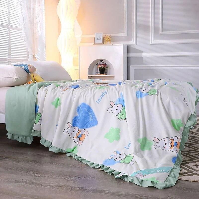 Summer Quilts Thin Air Confitioning Comforter Skin-friendly Home Office Nap Thin Blanket Quilted Bedspreads for Adults Kids