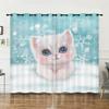 Curtains Cute Animal Rabbit Cat Curtains Bedroom Living Room Blackout Curtain Punching