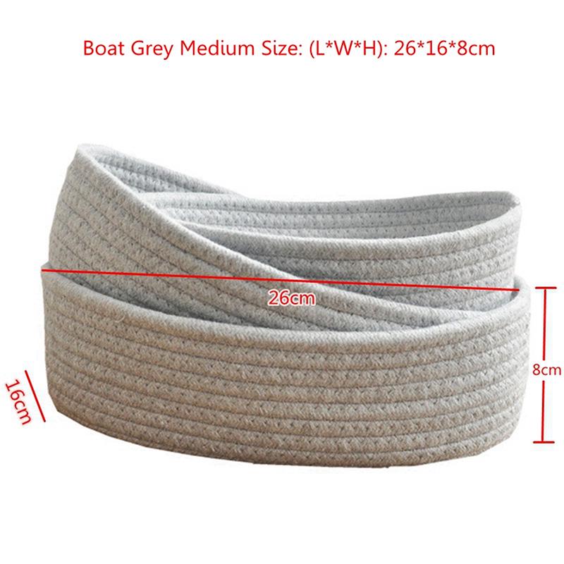 Hand Woven Basket Laundry Basket Storage Office Sundries Handmade Knitting Cotton Hamper