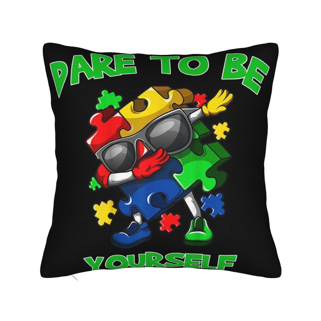 Decorative Pillowcases Dabbing Puzzle Autism Awareness Merchandise Chair Pillow Case Cover Square MultiSize