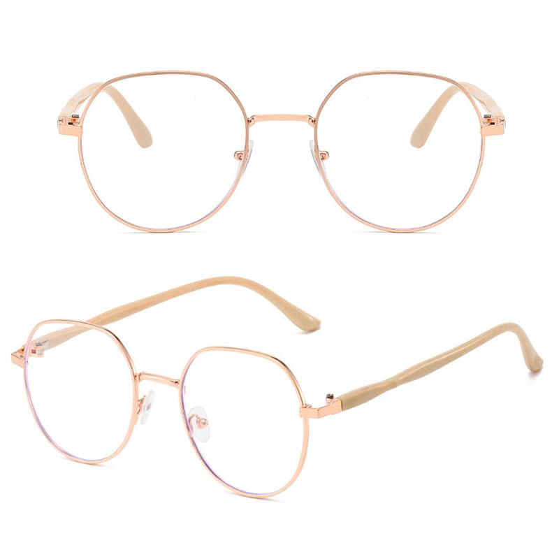 Metal Polygonal Glasses Frame New Korean Version Anti-blue Light Eyeglasses Frame Student Flat Mirror Anti-Radiation Eyewear