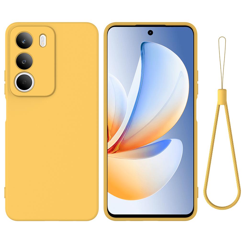 For Realme C71 4G Liquid Silicone Case Phone Back Cover with Hand Strap