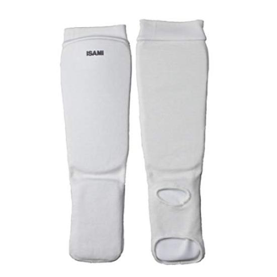 Isami Leg Ankle Knee Martial and MMA L-227 & Support, White, Foot, Shin, Support, Arts, Karate, Kickboxing, (FREE)