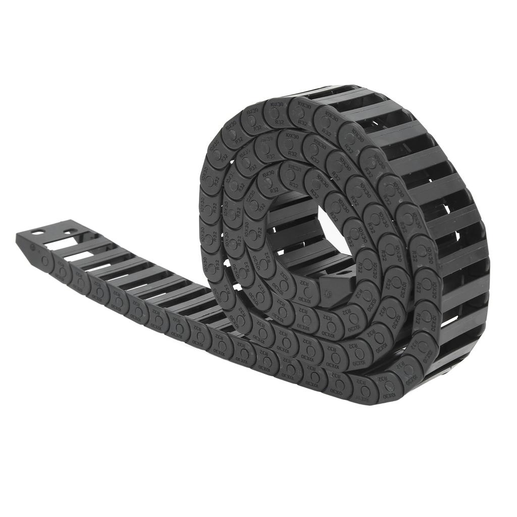 Kabel slepekjede bærer 10x30mm innvendig størrelse 1m lengde med endekontakt for CNC