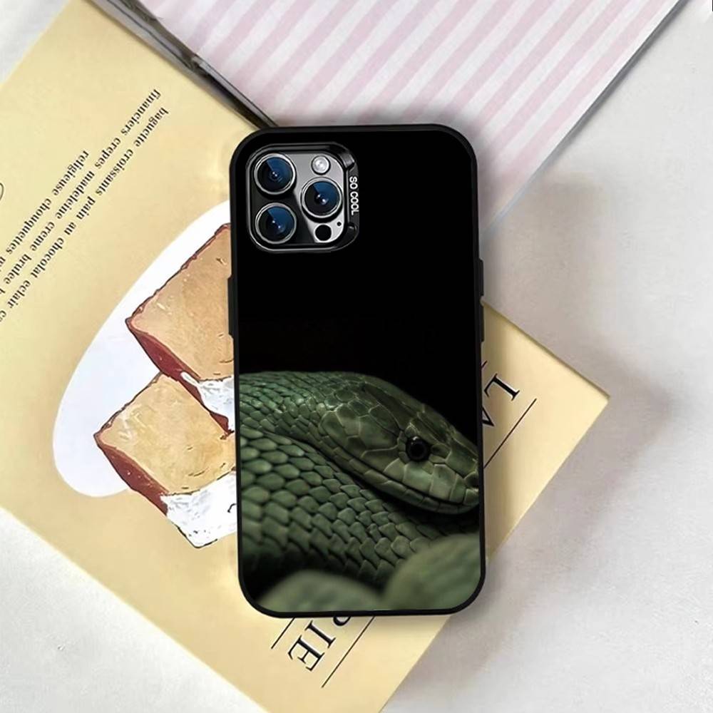 Snake Totem Phone Case For iPhone 17,16,15,14,13,12,11 Plus,Pro Max,XS,Colorful Silver Black Cover