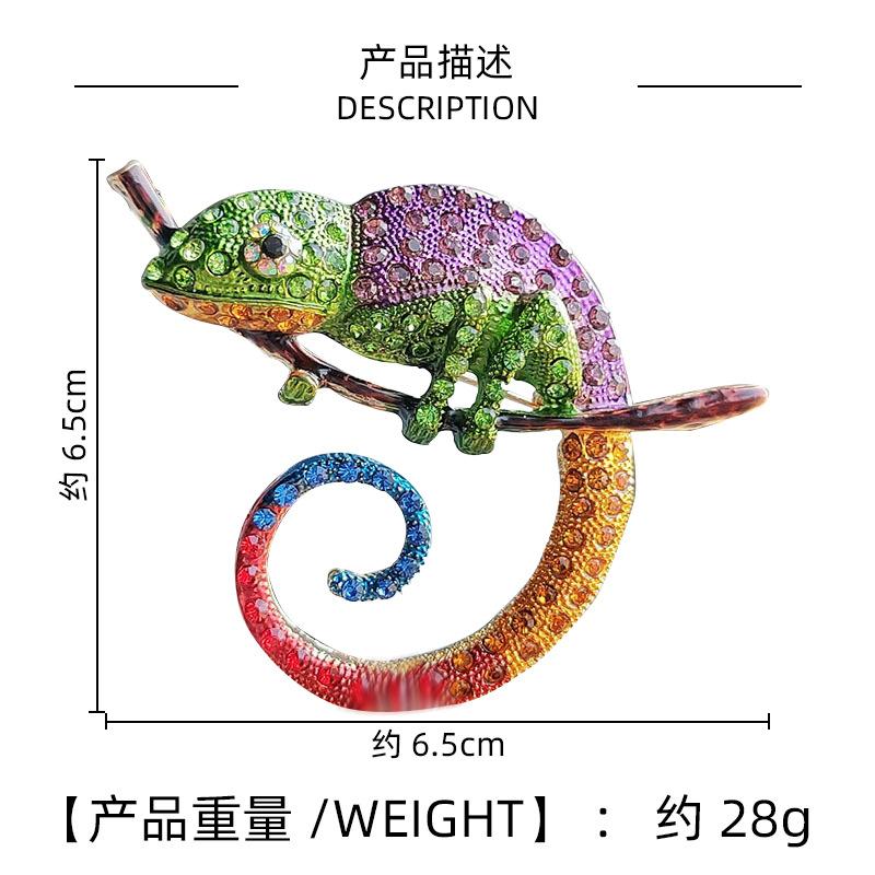 Barevné kamínkové brože chameleon pro ženy muže oblečení oblek ještěrka zvíře brož pin šperky doplňky ozdoby dárky