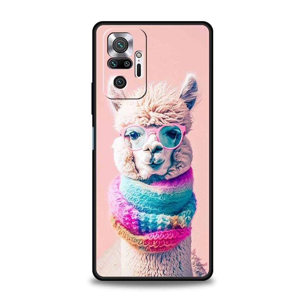 Kawaii Alpaka schönes Handyhülle für Xiaomi Redmi Note 13 12 5G 11 10 Pro Plus 4G 9S 9 8 7 9T 13C 12C 10C 9C 9A Silikonhülle