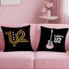 Classic Band U2 Cushion Cover Soft  EasyWash Pillow Case  Versatile for Couch Bed Travel and Office