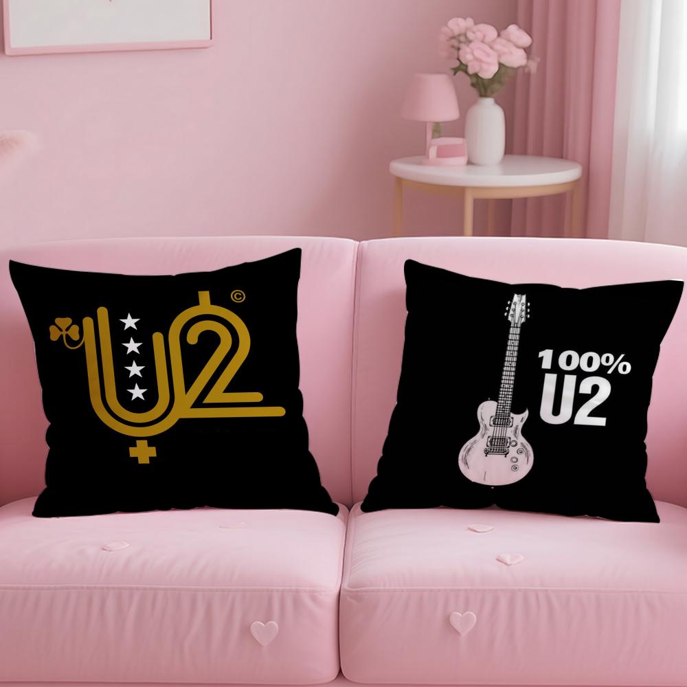 Classic Band U2 Cushion Cover Soft EasyWash Pillow Case Versatile for Couch Bed Travel and Office