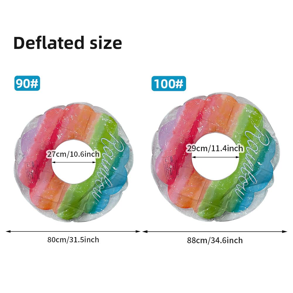 1pc Gradual Petal Swim Circle Thickened PVC Inflatable Swimming Ring Beach Pool Water Floating Circle