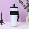 Sleek Gradient Stainless Steel Insulated Straw Cup with Portable Strap