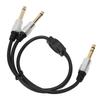 6.35mm to Dual 6.35mm Y Splitter Cable Professional Male to Male 1 4 Inch Stereo Cable for Amplifier Microphone Speaker