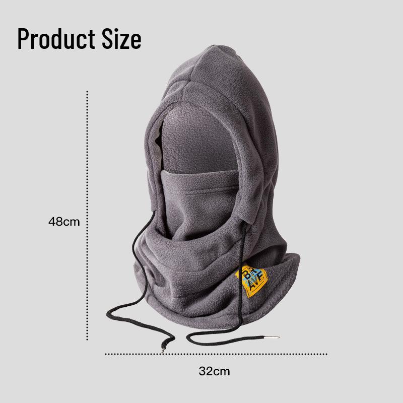 Unisex Warm Cotton Hat & Scarf Set: Cold-Weather Neck and Ear Protection, Windproof Face Mask for Outdoor Cycling