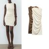 Early Autumn New Arrival Birthday Party Dress Short Version Ruched Silm Sleeveless Elegant Dress 8338250