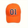 Lightweight & Durable Bright Orange Embroidered Baseball Cap Adjustable Strap, Wide Brim, Outdoor Activities, Beach Vacations