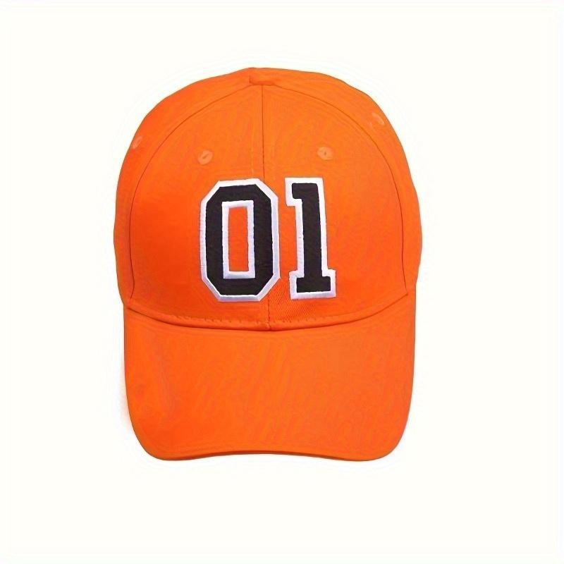 Lightweight & Durable Bright Orange Embroidered Baseball Cap Adjustable Strap, Wide Brim, Outdoor Activities, Beach Vacations