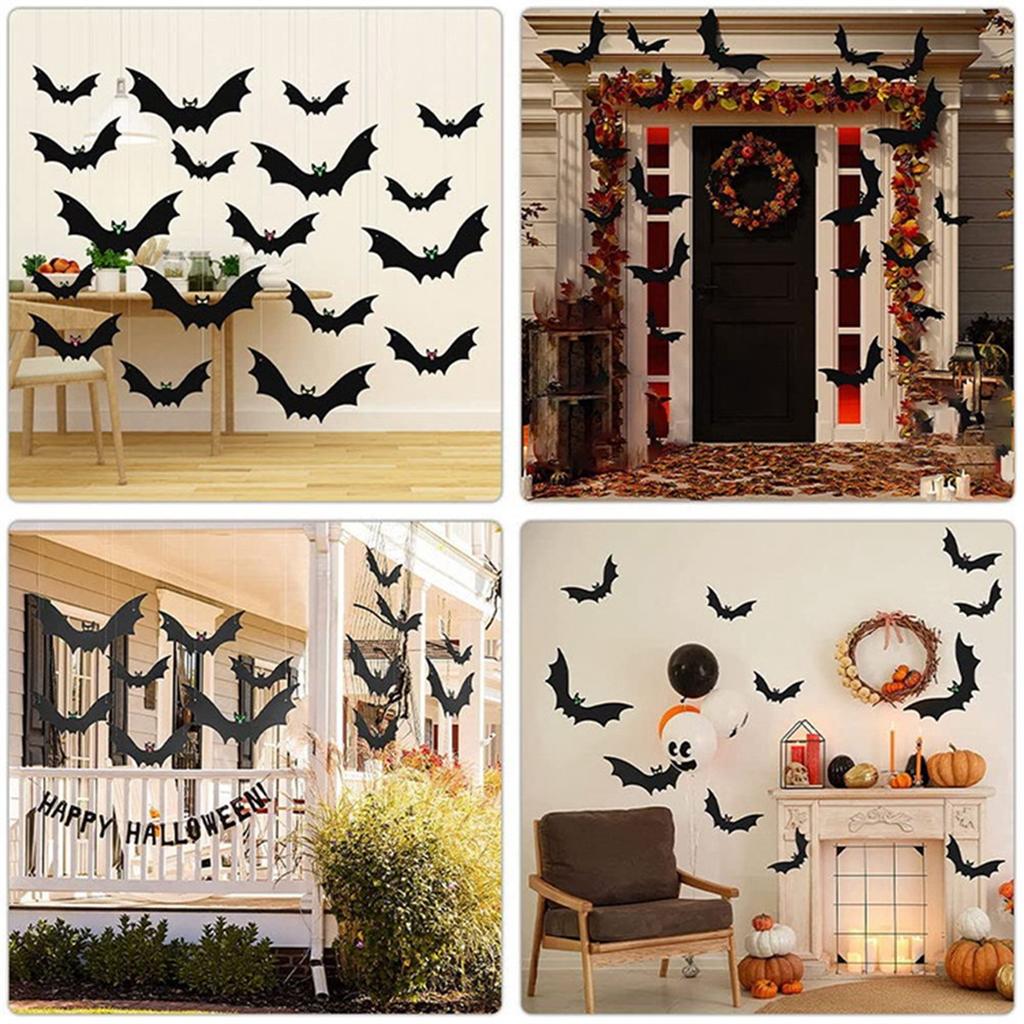 M-Modern-Hanging Bat Halloween Outdoor Decorations - Perfect For Hanging Outdoor Decorations On Trees, Porches, Yards