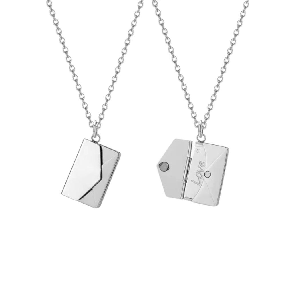 DIY Pendant Sweater Chain Heart Lovers Choker Necklace Simple Envelope Necklace  Couple