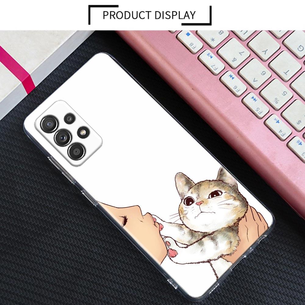 Cute Cat Don't Kiss Me Clear Case For Samsung Galaxy A52 5G A53 A72 A53 A73 A51 A33 A32 A41 A22 A23 Soft Phone Cover