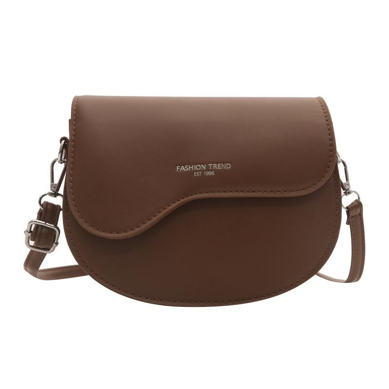 Trendy 2024 Korean Style Minimalist Saddle Bag With Soft Pu Material For Everyday Use коричневый