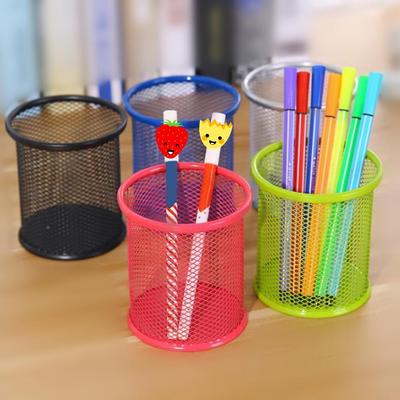 Mesh-Stil Stift Bleistift Lineal Halter Schwarz Metall Ständer Schreibtisch Organizer Lagerung Büro Zubehör