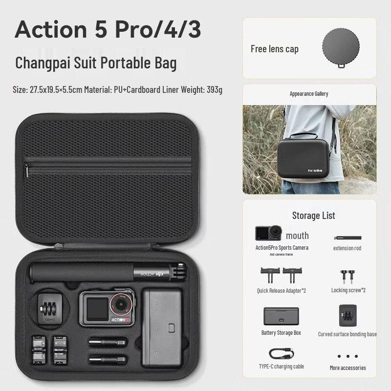 XFJI Portable Multi-functional Storage Bag for DJI Action