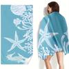 Seaside Starfish and Shells Large Bath Towel - Soft, Absorbent, Perfect for Home and Beach, Coastal Design, Quick-Dry