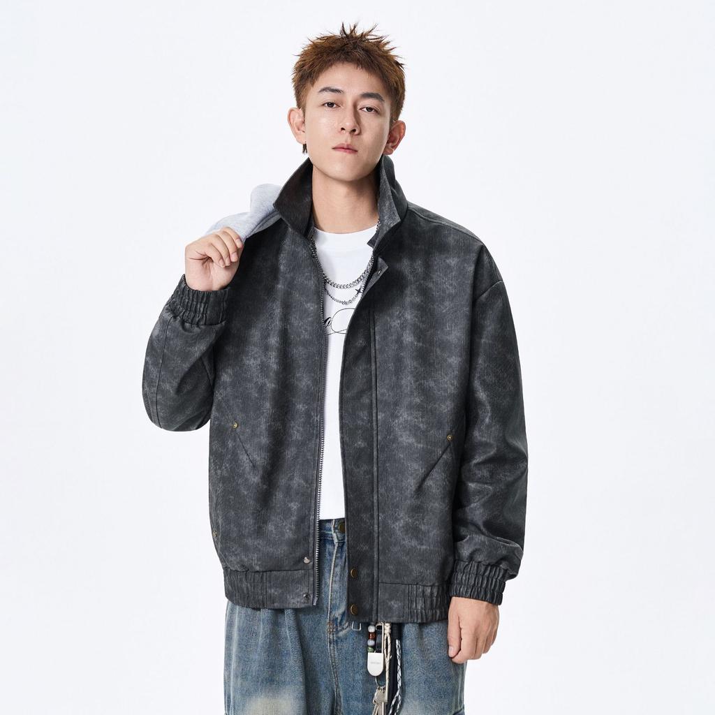 Men S Loose Fit Drop Shoulder Vintage Casual Jacket