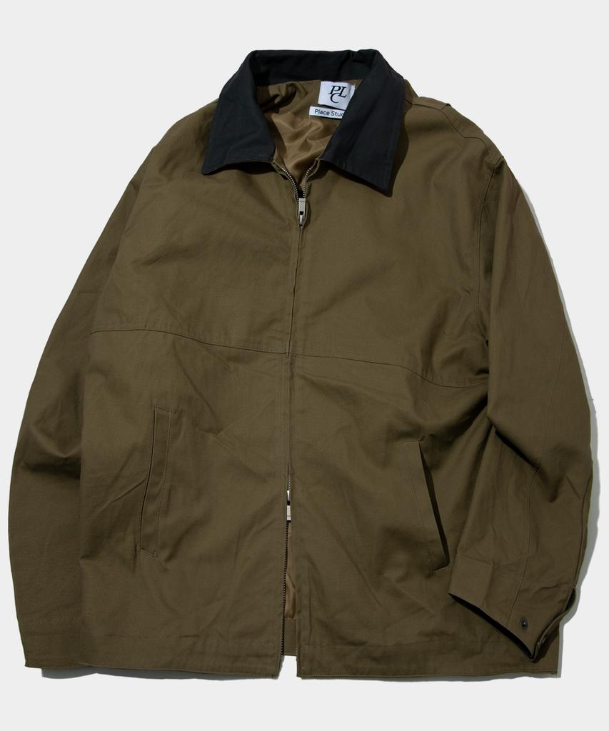 Placestudioman Barbour Hunting Collar Contrast Cut Trucker Jacket Cotton Jumper_2 Colors