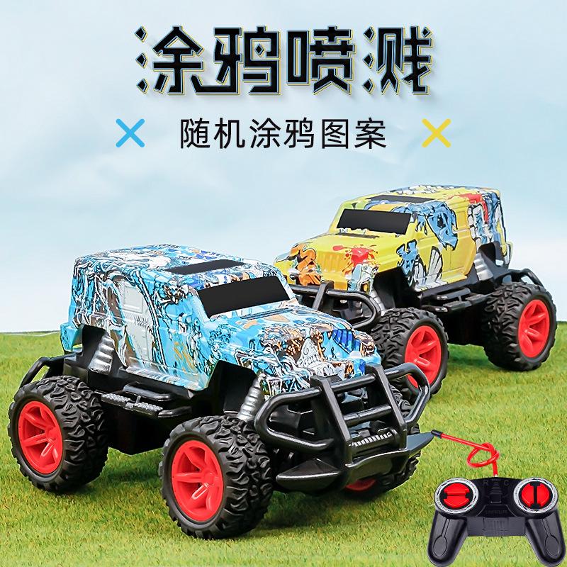 1:43 Scale Wireless Four-way Remote Control Car, Off-road Climbing Children's Racing Car, Graffiti Off-road Remote Control Toy Car
