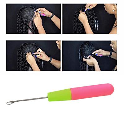 5 uds./juego Aguja de Ganchillo para Rastas de Metal Aguja de Micro Gancho de Plástico Trenzado Jumbo