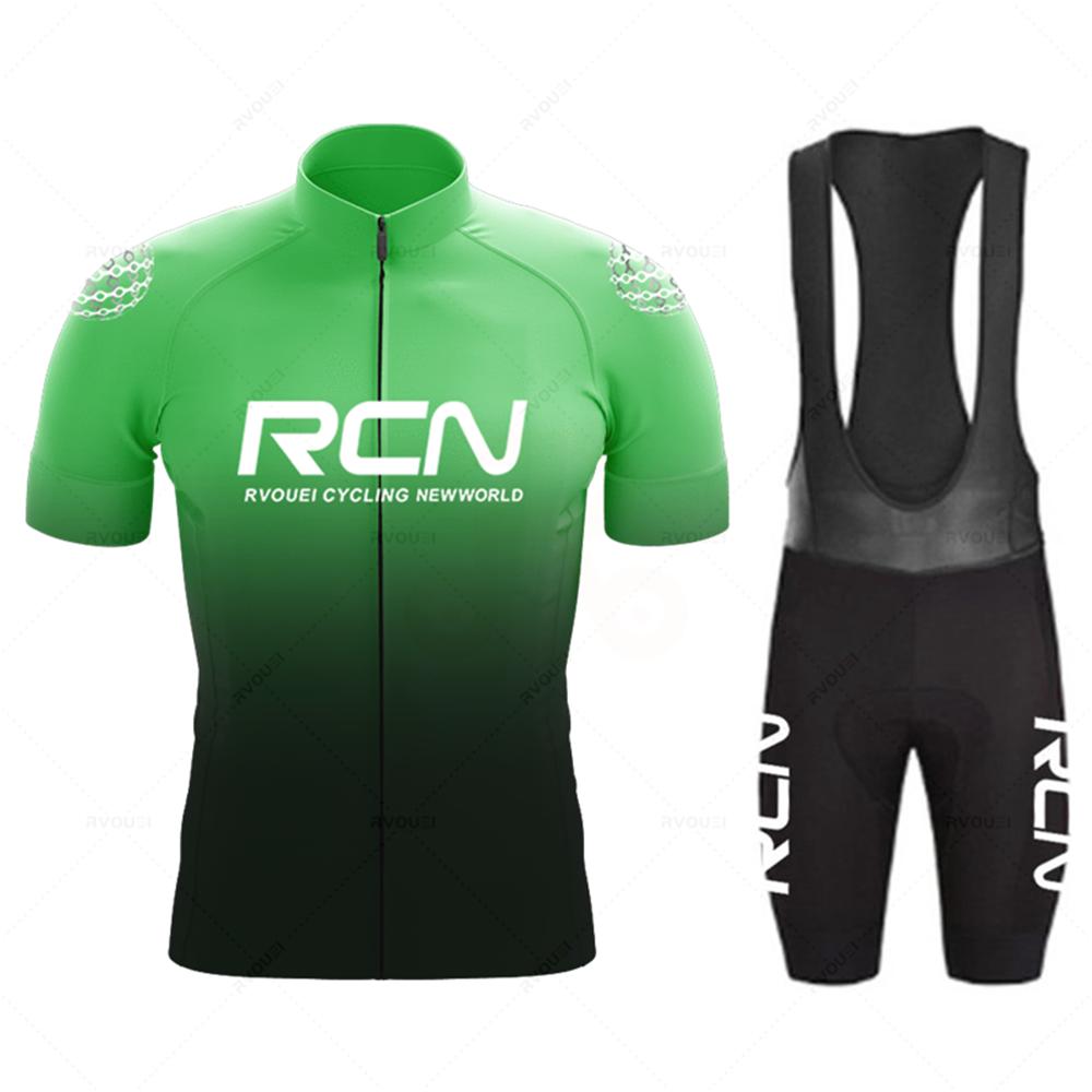 Rcn Summer Mens Short Sleeve Cycling Jersey Sets Skinsuit Maillot Ropa Ciclismo Bicycle Clothing Bike Shirts Bicycle Mtb Jersey
