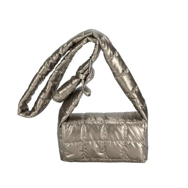 Водонепроницаемая сумка из космического хлопка, легкая, маленькая, квадратная, женская плечевая сумка на зиму, женская золотой