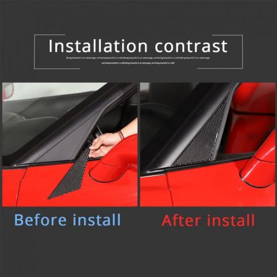 Carbon Fiber Side Rearview Mirror A-Pillar Trim Sticker For Corvette C6 05-13
