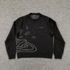 Unisex Jacquard Embroidery Street Style Sweater - Round Neck Knit Pullover for Autumn/Winter