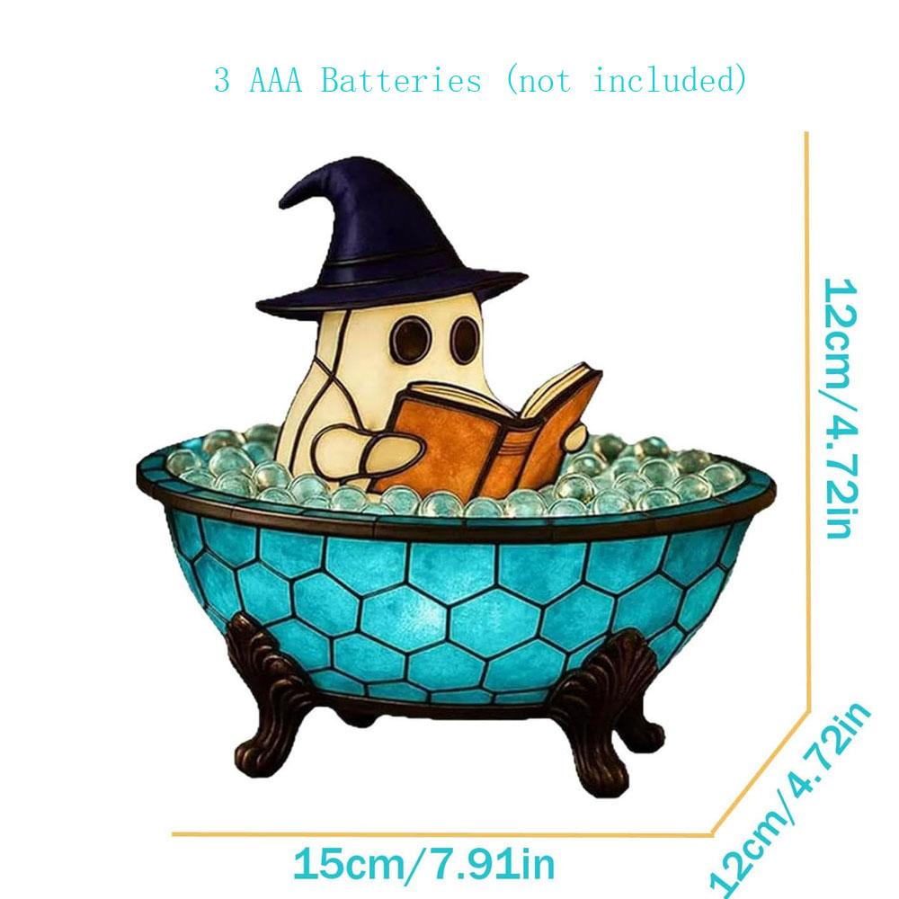 New Ghost Bubble Bath Light Halloween Ghost Night Light Color Changing Atmosphere Light Halloween Gift Ghost Bathtub Ornament