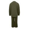 Completo Due Pezzi Moda da Donna a Vestibilità Larga, Colore Unico, Scollo Tondo Spaccato, Maniche Lunghe, Pantaloni Lunghi