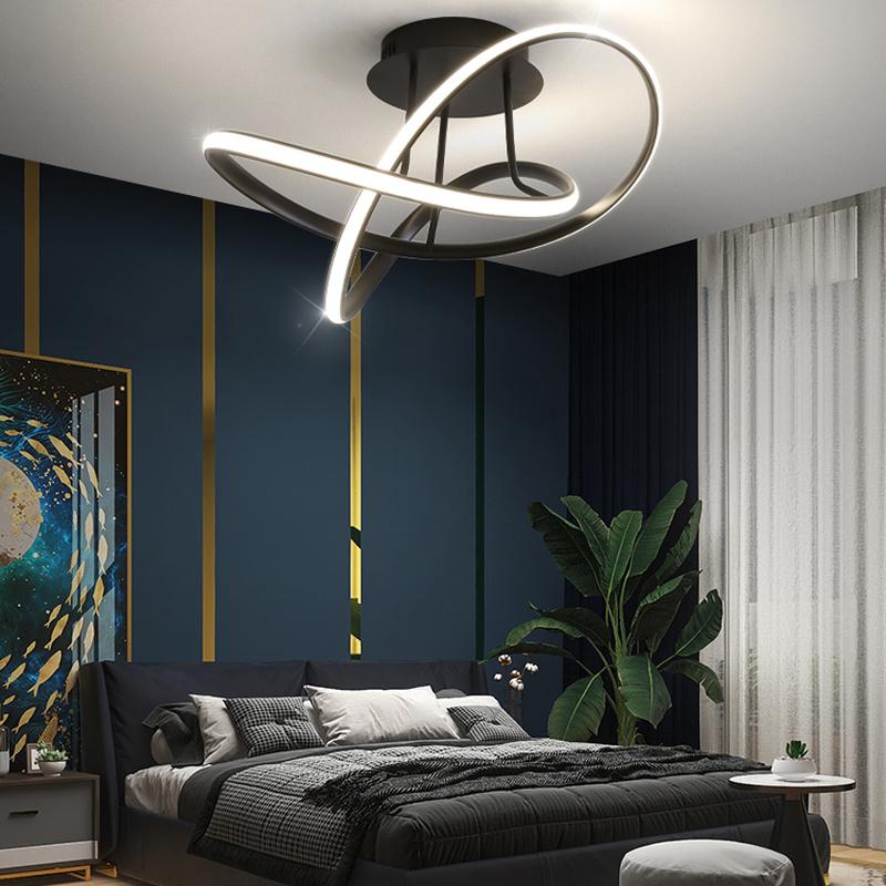 

Лампа для спальни Потолочный светильник Простые светодиодные лампы для гостиной Геометрическое освещение для кабинета в главной спальне Diameter 50cm чёрный