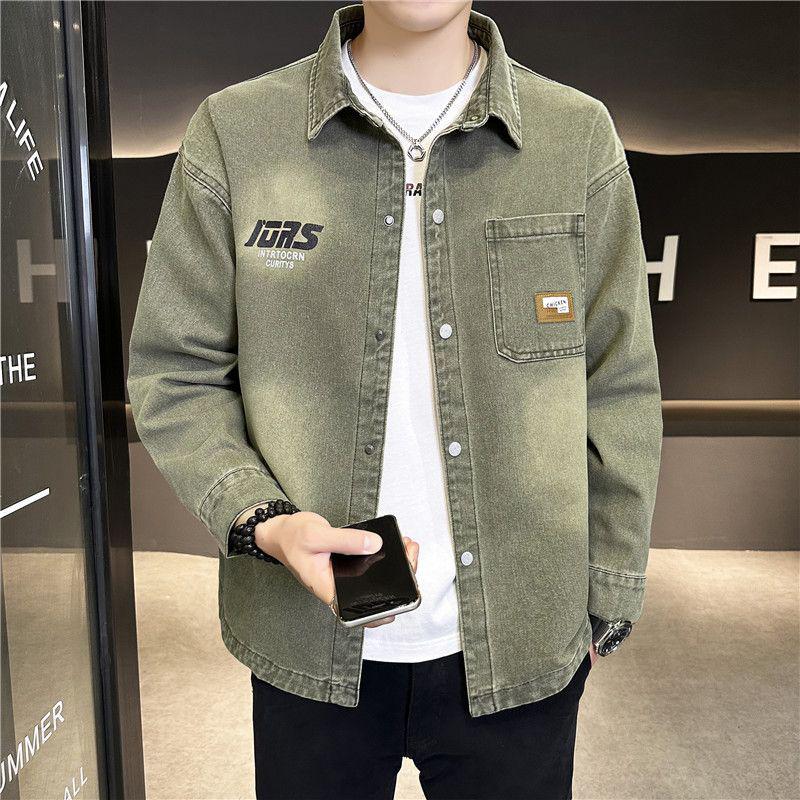 Men's Spring Hooded Denim Jacket - Trendy Youth Two-Piece Baseball Style Workwear