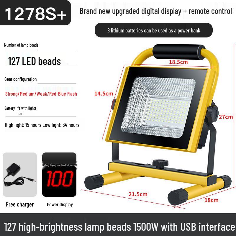 Rechargeable Super Bright Floodlight for Emergency, Construction, and Outdoor Use