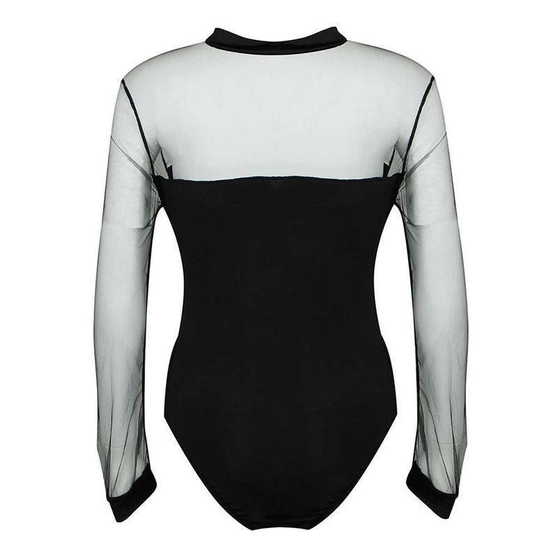 Women Sleeve Long Sexy Stretch Bodycon Bodysuit Tops Casual Leotard Plain Shirt