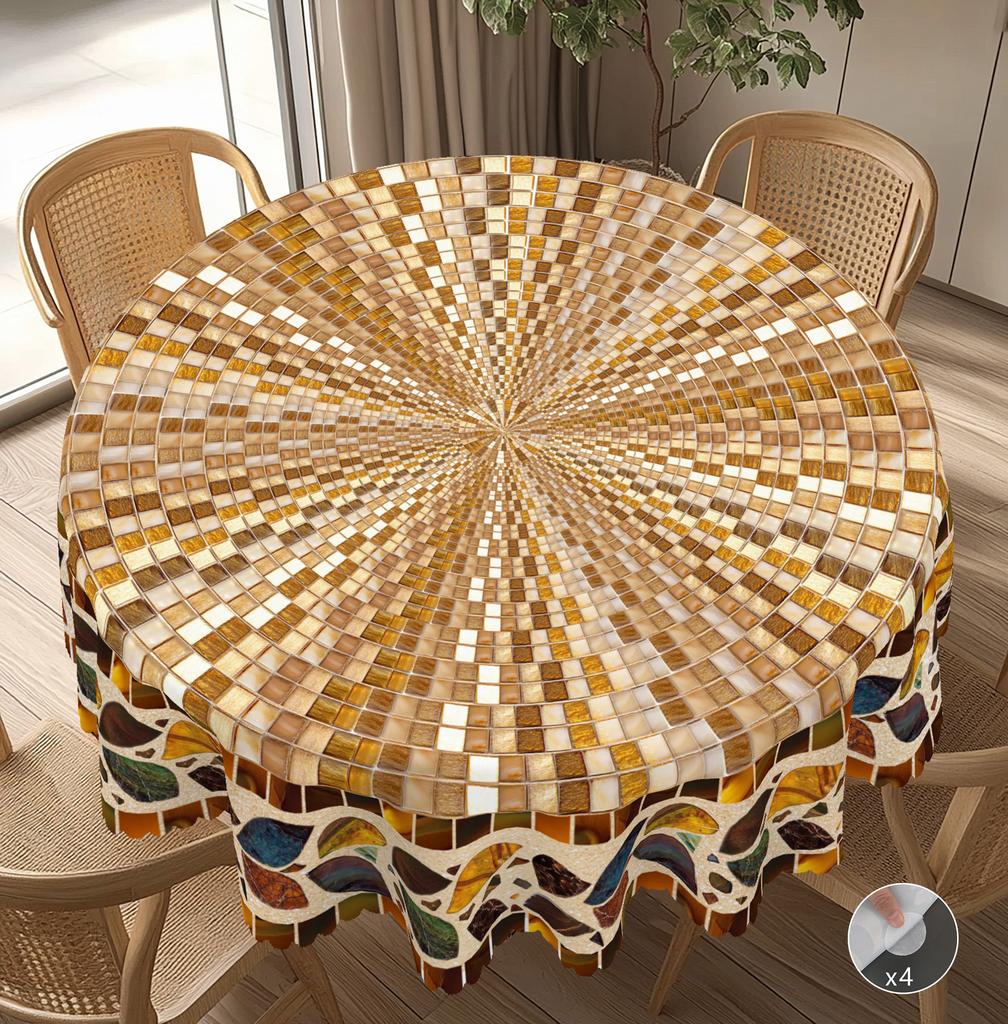 1 Piece Of Retro Farmhouse Style Creative Marble Theme Tablecloth, Colorful Marble Pattern Design, Suitable For Holiday Parties, Camping Style Picnic