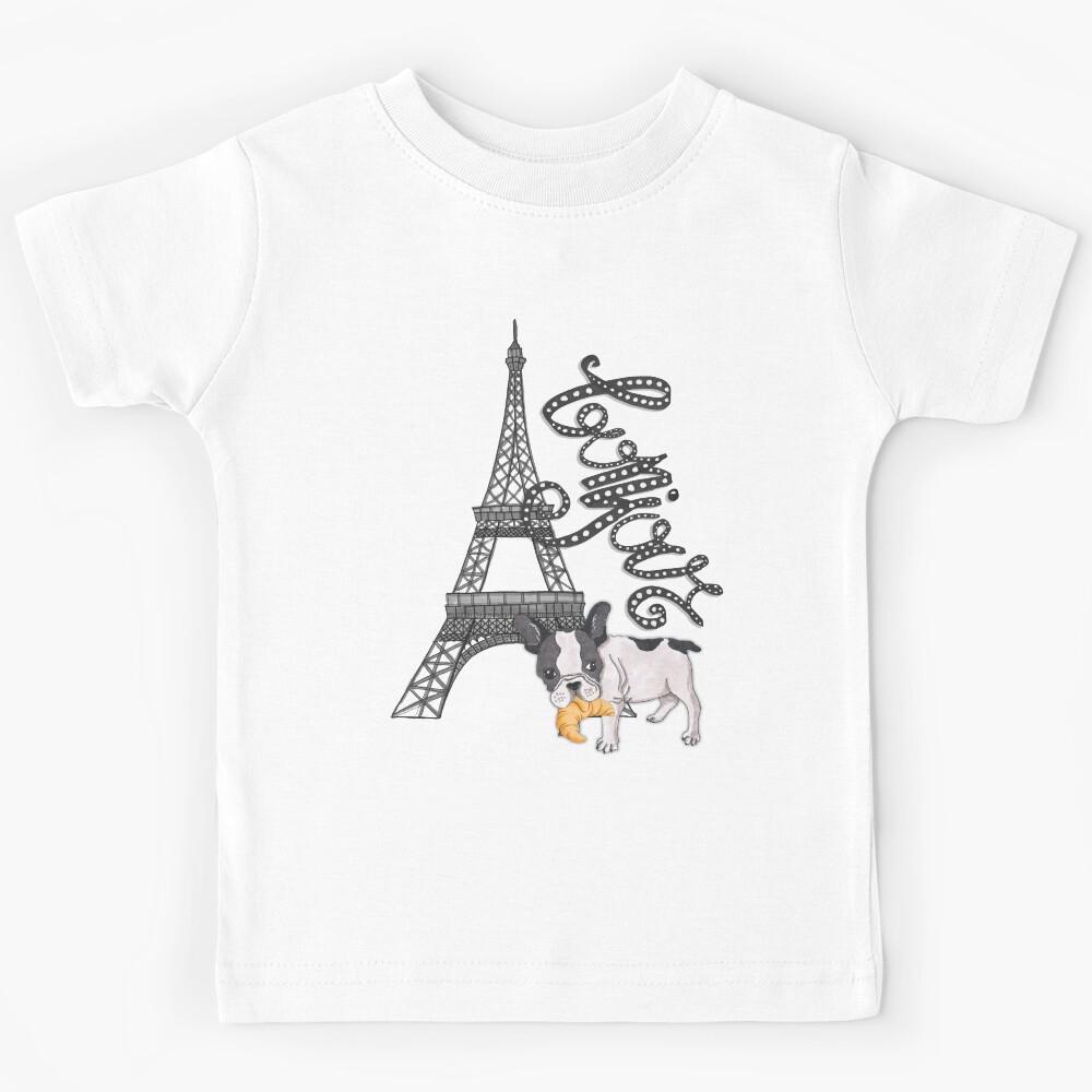 EIFFEL TOWER PARIS FRANCE CROISSANT & DOG Kids T-Shirt 120